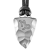 D-Vision-Jewelry Herrenkette Herrenschmuck Halskette Titan Faustkeil Sternzeichen Steinbock Lederband handgearbeitet (50)